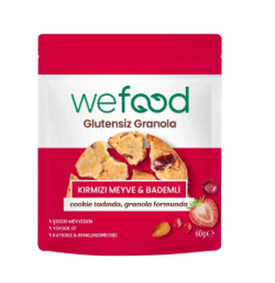 WEFOOD GLUTENSIZ GRANOLA 60GR-KIR.MEYVE&BADEM